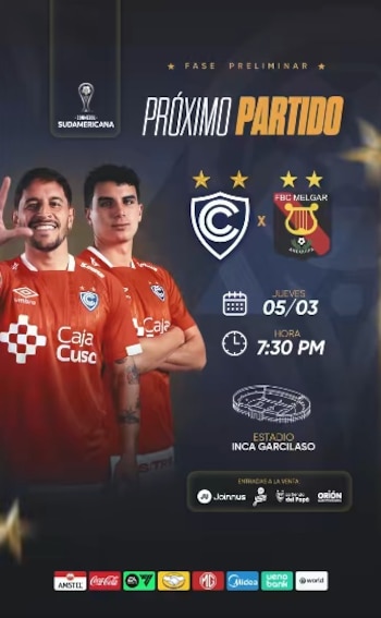 Anuncio del Cienciano vs Melgar