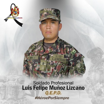 La Quinta Brigada informó que el soldado profesional Luis Felipe Muñoz Lizcano murió por las heridas sufridas en el ataque con explosivos - crédito Ejército