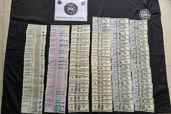 Efectivo y cheques incautados en los procedimientos realizados en Santa Fe, Buenos Aires y Salta (Fuente: Fiscales)