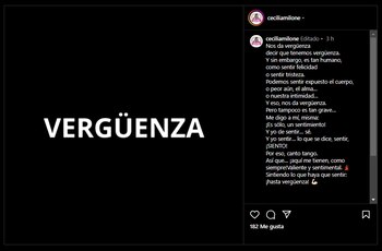 El posteo de Cecilia Milone