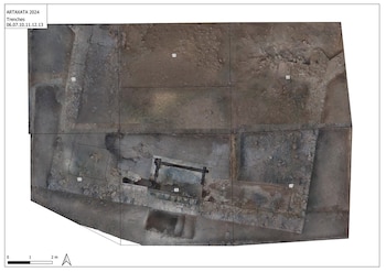 La excavación en Artaxata, antigua