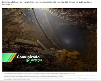 El incidente se registró durante la jornada laboral en Peñas del Boquerón, en Cundinamarca, y dejó un fallecido y cuatro personas sin localizar, mientras se intenta reabrir rutas de ingreso obstruidas por roca - crédito Captura de pantalla ANM