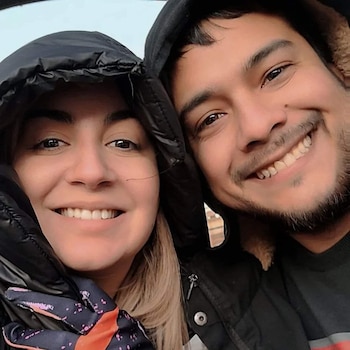 Agustina con su pareja, Kevin: