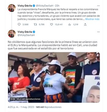 Vicky Dávila cuestionó las declaraciones