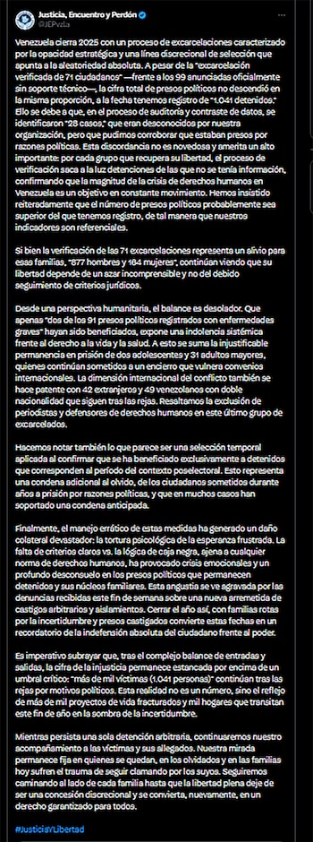 El mensaje de la ONG