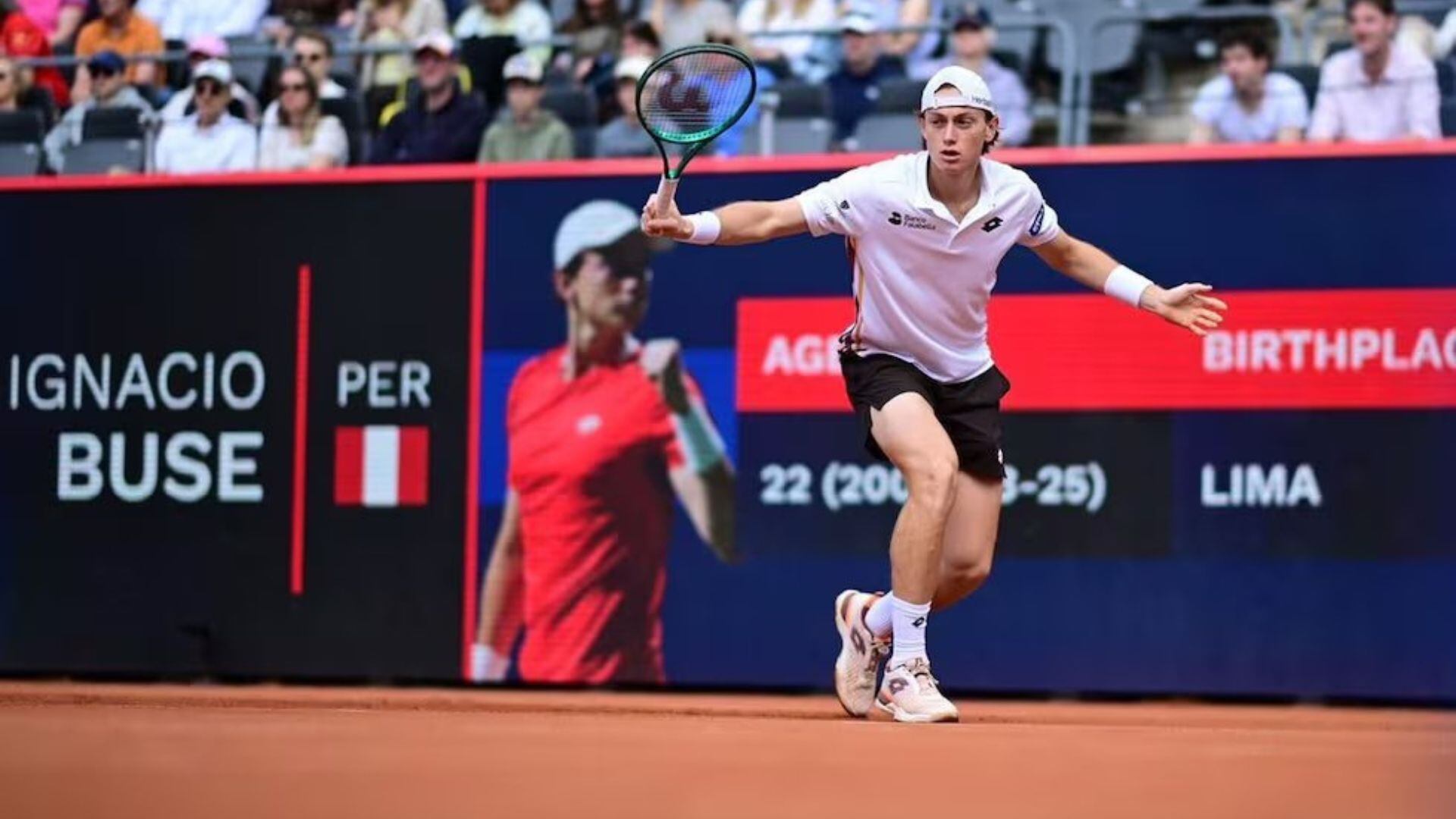 Ignacio Buse demostrando sus dotes en el ATP Rothenbaum. - Crédito: AFP