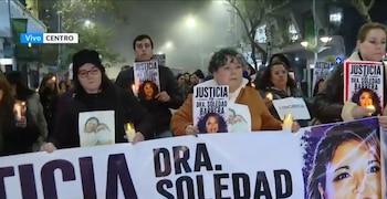 Una marcha en reclamo de Justicia por la muerte de Soledad Barrera (Captura Telenoche/Canal 4)