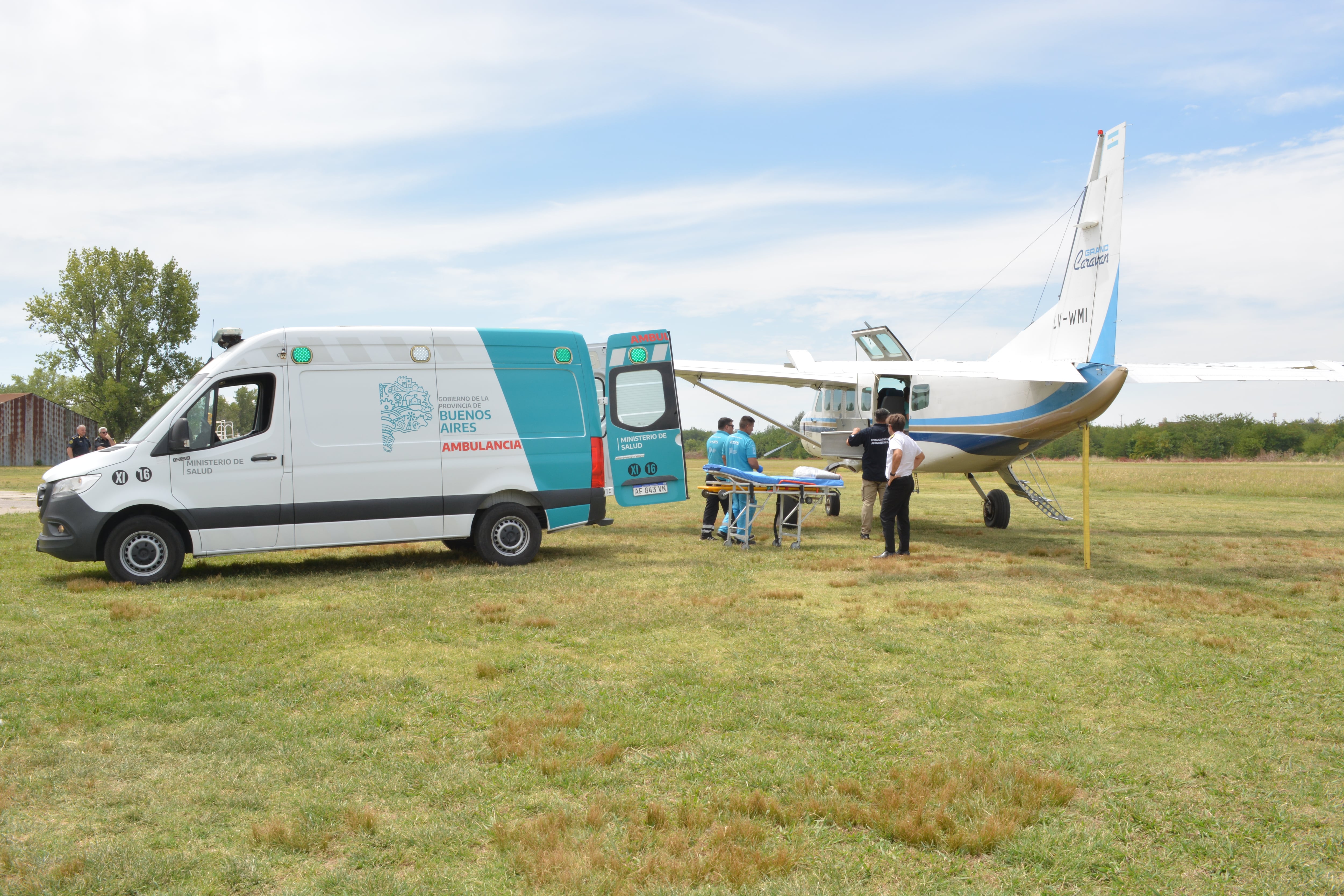 Bastian fue trasladado de Mar del Plata a San Justo en un avión sanitario (Ministerio de Salud Bonaerense)