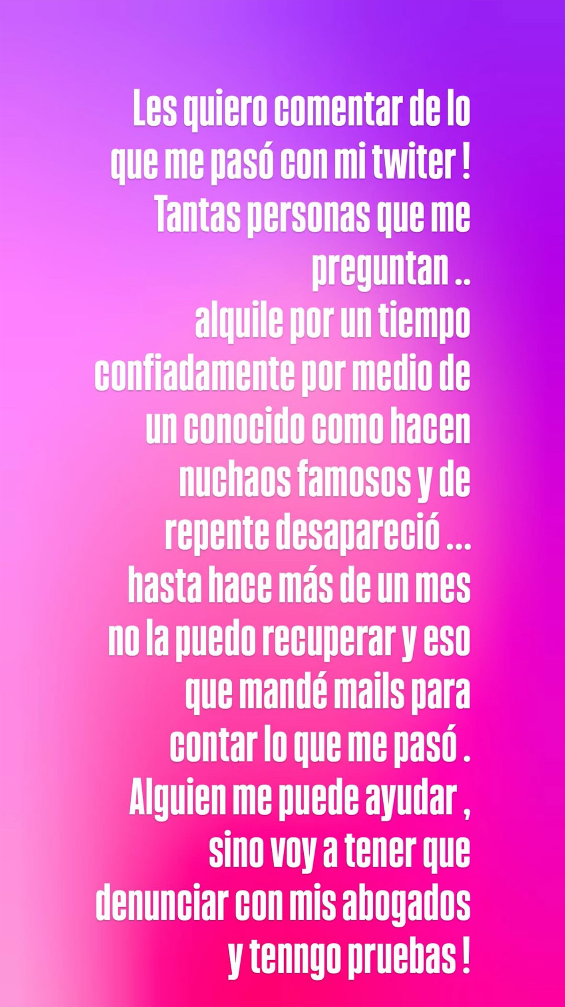 El comunicado de la modelo respecto a la estafa que sufrió en su cuenta de X, previamente conocida como Twitter (X)
