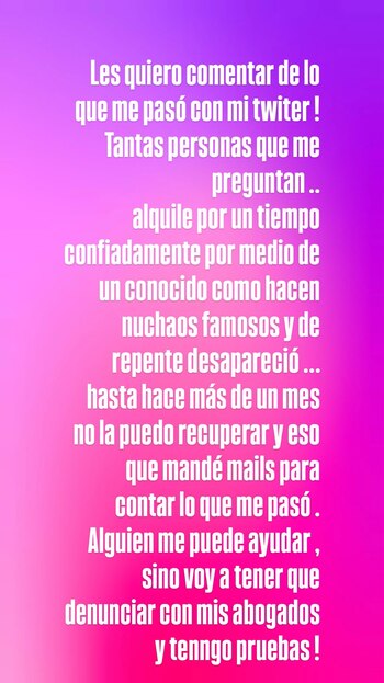 El comunicado de la modelo