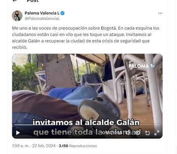 Paloma Valencia dice que se