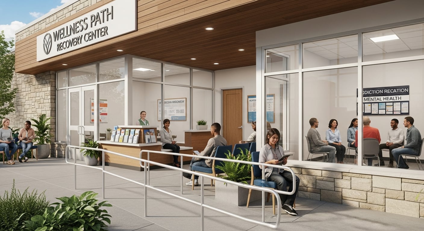 Pacientes y personal interactúan en el centro de recuperación Wellness Path, ofreciendo tratamiento ambulatorio para la prevención de drogas y el bienestar mental. (Imagen Ilustrativa Infobae)