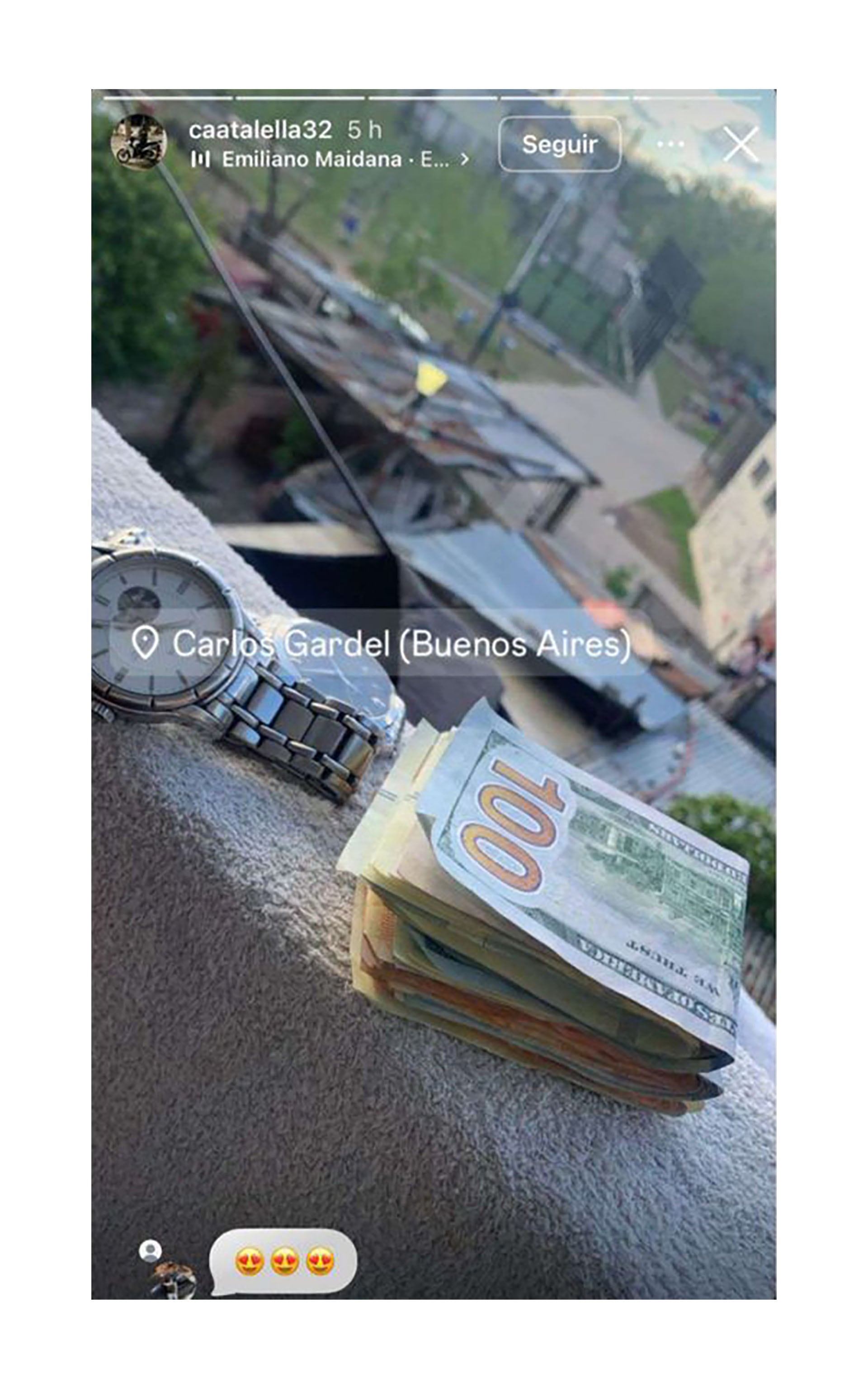 Las historias que subió la prófuga tras el robo