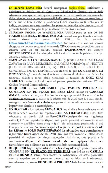 Poder Judicial fijó fecha de