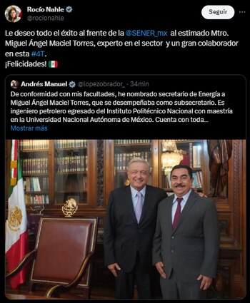 Rocío Nahle le deseó éxito