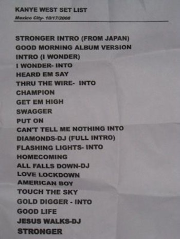 El setlist del show en