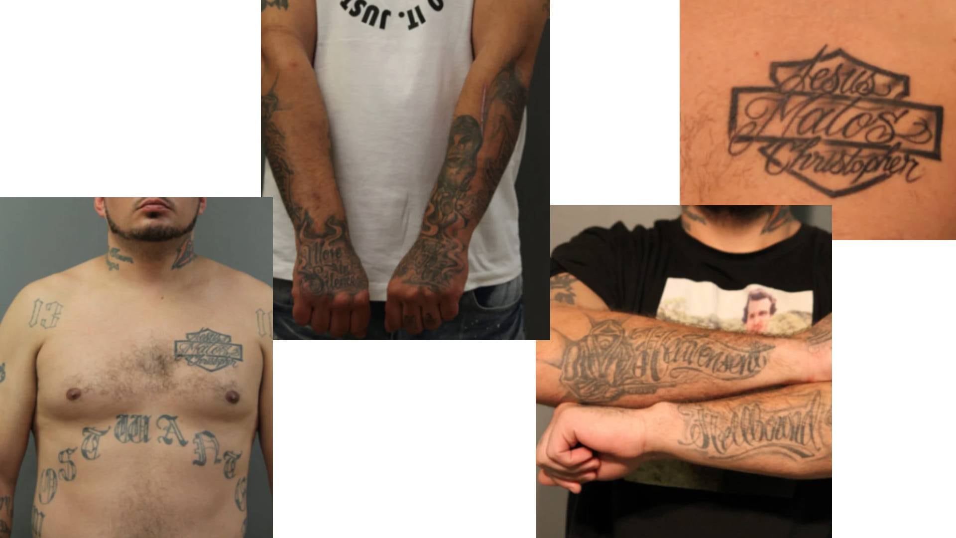 El cuerpo de Joseph Matos lleva tatuadas referencias directas a su presunta afiliación con los Milwaukee Kings (FBI)