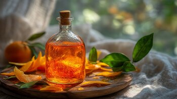 Las mascarillas de naranja aplicadas