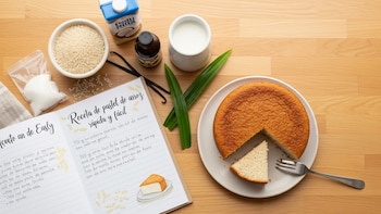 Receta de pastel de arroz, rápida y fácil