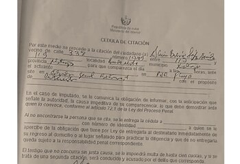 La cédula de citación