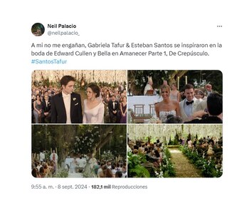 Memes por la boda de Gabriela Tafur y Esteban Santos. (Crédito: @neilpalacio_ / X)