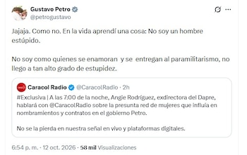 Gustavo Petro se burló de los señalamientos en su contra, sobre las mujeres que habrían influido en la toma de decisiones en su gobierno - crédito @petogustavo/X