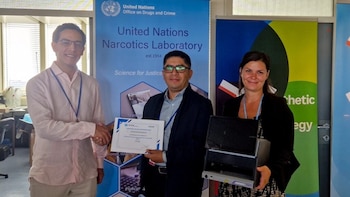 El Salvador suma un nuevo dispositivo contra documentos falsos: entrega de la UNODC en Viena, apoyo de Canadá y una red de 16 países (Foto cortesía Ministerio de Relaciones Exteriores)