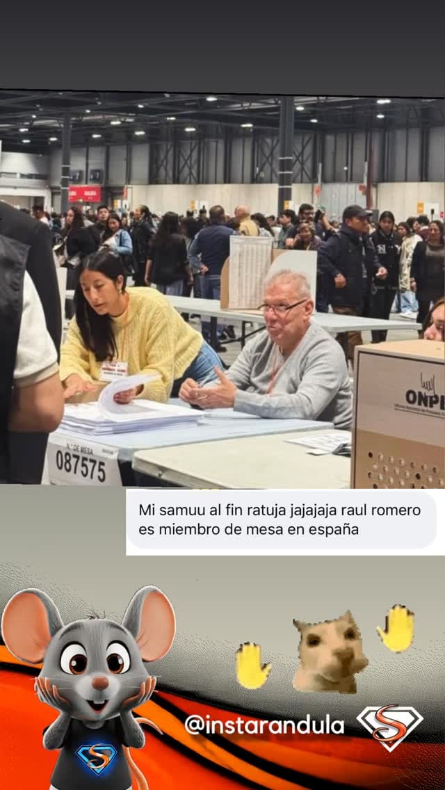 La participación de Raúl Romero en el local de votación del consulado peruano en Madrid sorprendió positivamente a la comunidad peruana residente. (Instagram Instarándula)