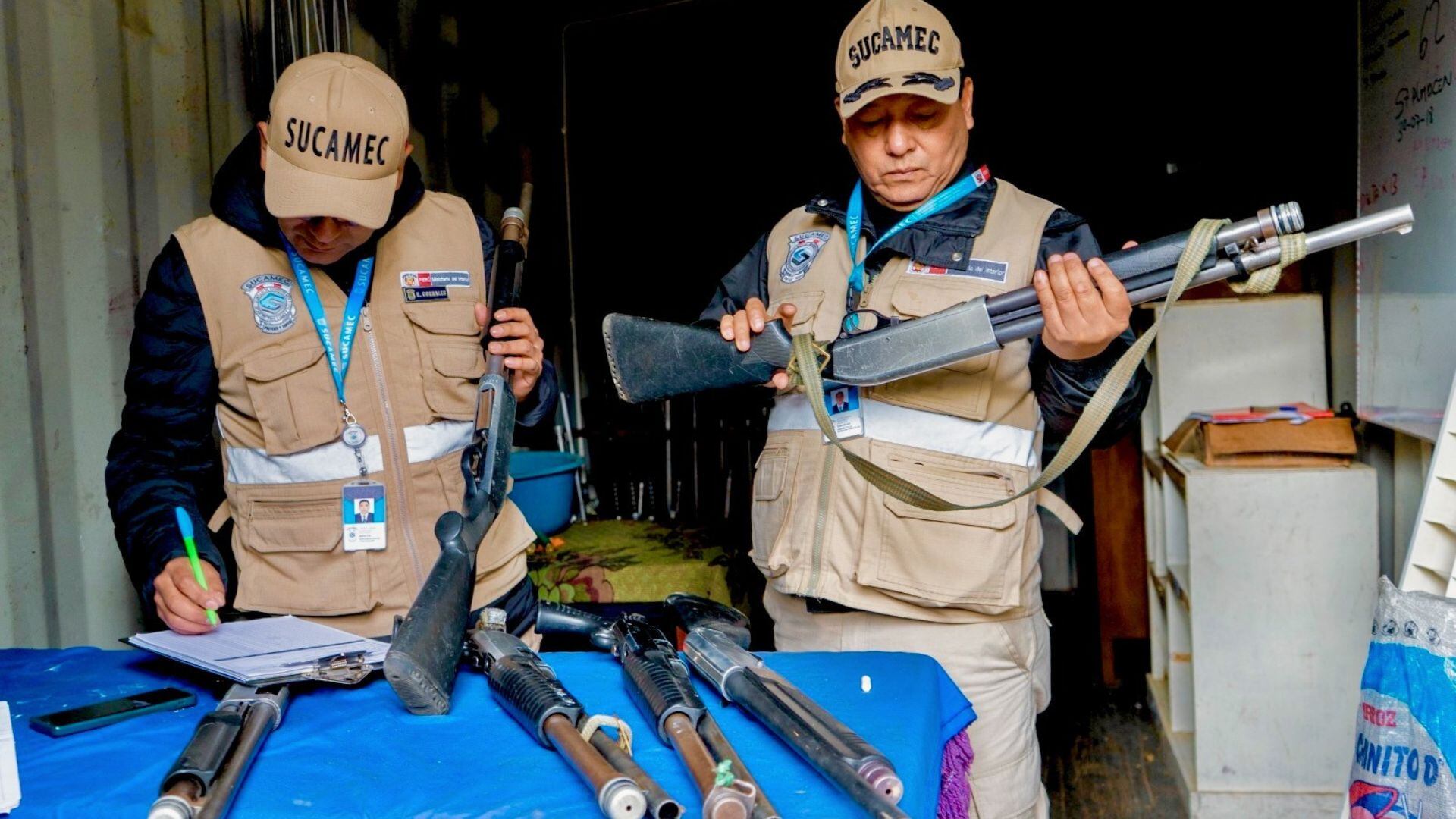 Sucamec incauta más de 180 armas de fuego a empresa de seguridad privada con autorización vencida.