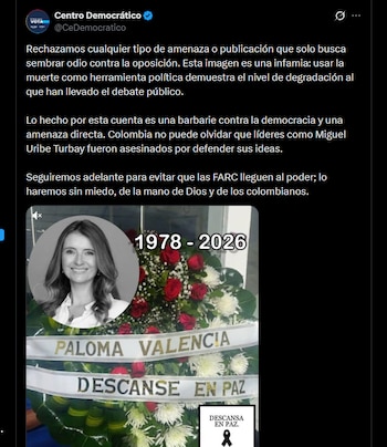 El partido Centro Democrático advierte que este tipo de intimidaciones pueden motivar actos violentos en la contienda electoral - crédito X