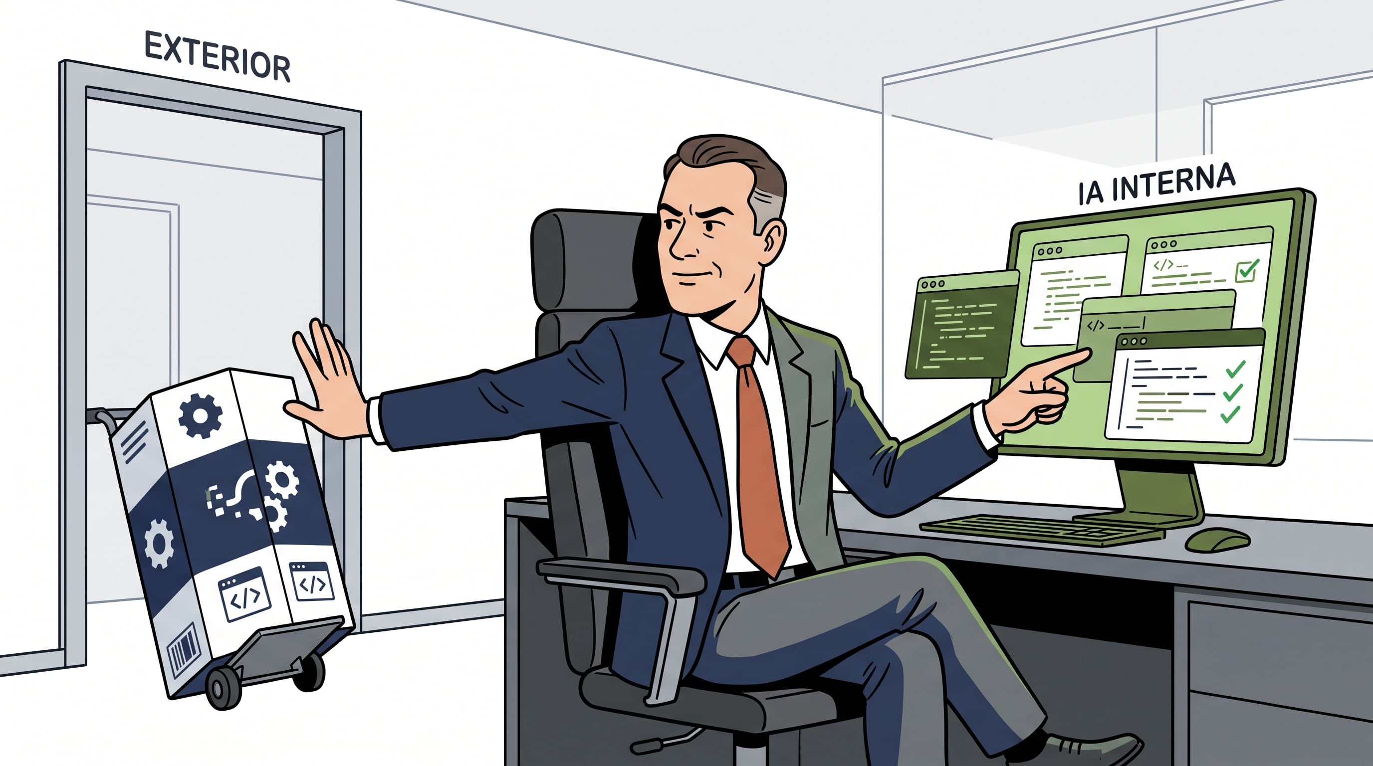 La encuesta de McKinsey muestra que la adopción de IA ya está extendida y que un 32% de las empresas dejó de comprar al menos una solución de software al poder desarrollarla internamente (Imagen Ilustrativa Infobae)