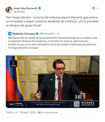 Jorge Iván Cuervo refutó a Iván Cancino y la intención de construir megacárdeles en Colombia