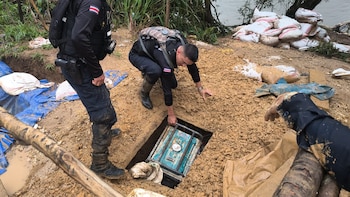 El hallazgo forma parte de la estrategia para golpear la logística de grupos criminales en la zona. Cortesía: Ministerio de Seguridad Pública