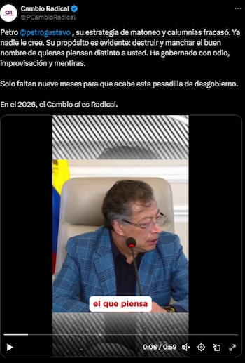 Cambio Radical aseveró que la