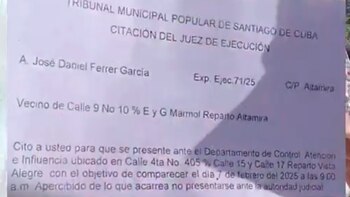 La citación a José Daniel