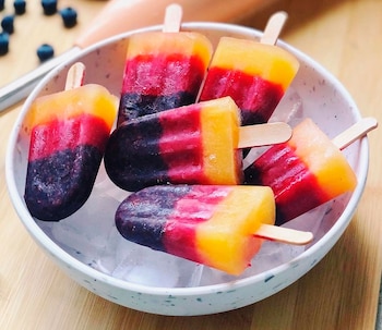 Helado frutal tricolor