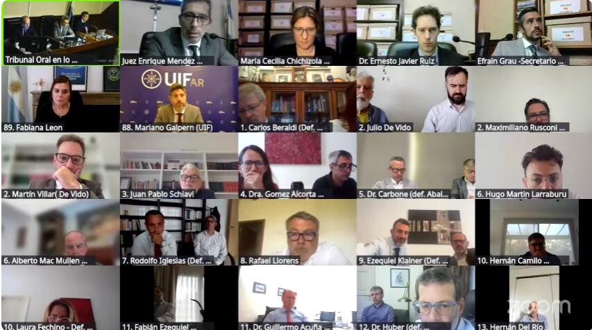 La transmisión por YouTube de la audiencia número 5 del juicio de los cuadernos de las coimas