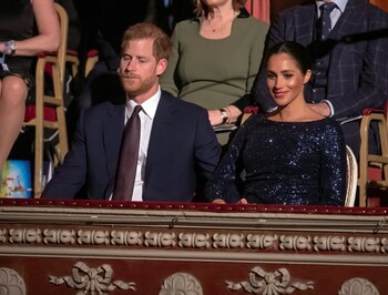 Britain's Prince Harry and Meghan,
