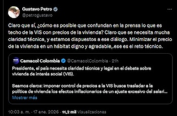 Petro a Camacol sobre aumento