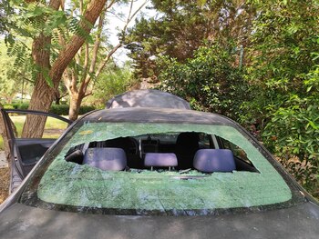 Así encontraron su auto cuando