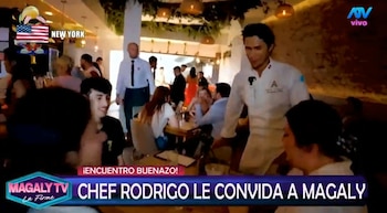 Chef Rodrigo Fernandini sorprende al reconocer a su esposa como clave de su éxito. Captura: Magaly TV La Firme.
