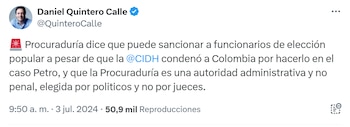 El exalcalde de Medellín se
