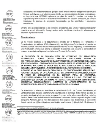 Informe de la Contraloría pone en la mira al contrato de concesión de la segunda pista de aterrizaje del Aeropuerto Internacional Jorge Chávez.