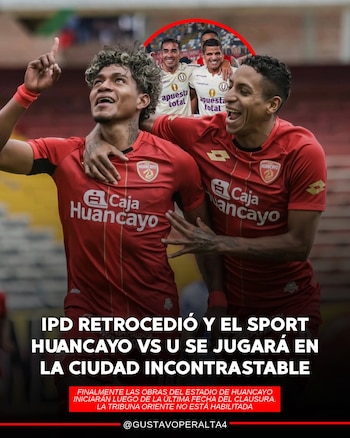 Universitario vs Sport Huancayo no cambiará de localía.