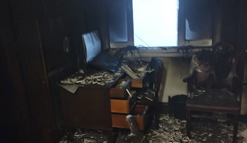 Incendio en un despacho del