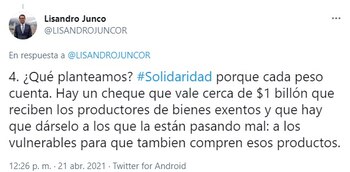 Foto: Twitter Lisandro Junco.