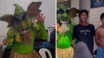 Policía disfrazado de Chullachaqui, leyenda