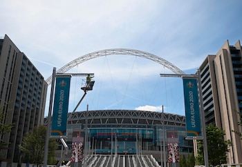 El mítico estadio de Wembley será la sede de la final. Foto: EFE/EPA/NEIL HALL