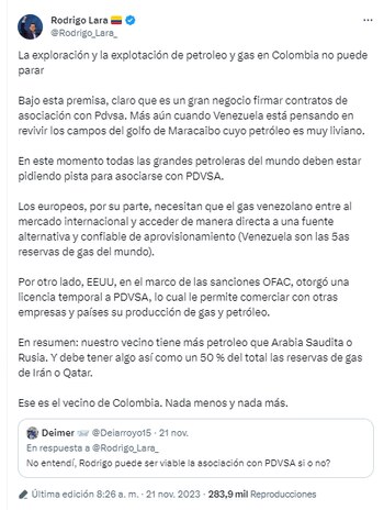 Rodrigo Lara defendió la posible
