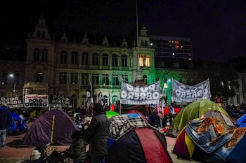El acampe se mantuvo durante
